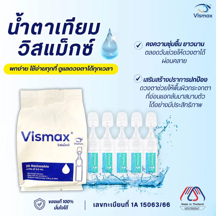 Vismax แบบซองพกพา 20 หลอด พกง่าย ใช้ได้ทุกที่